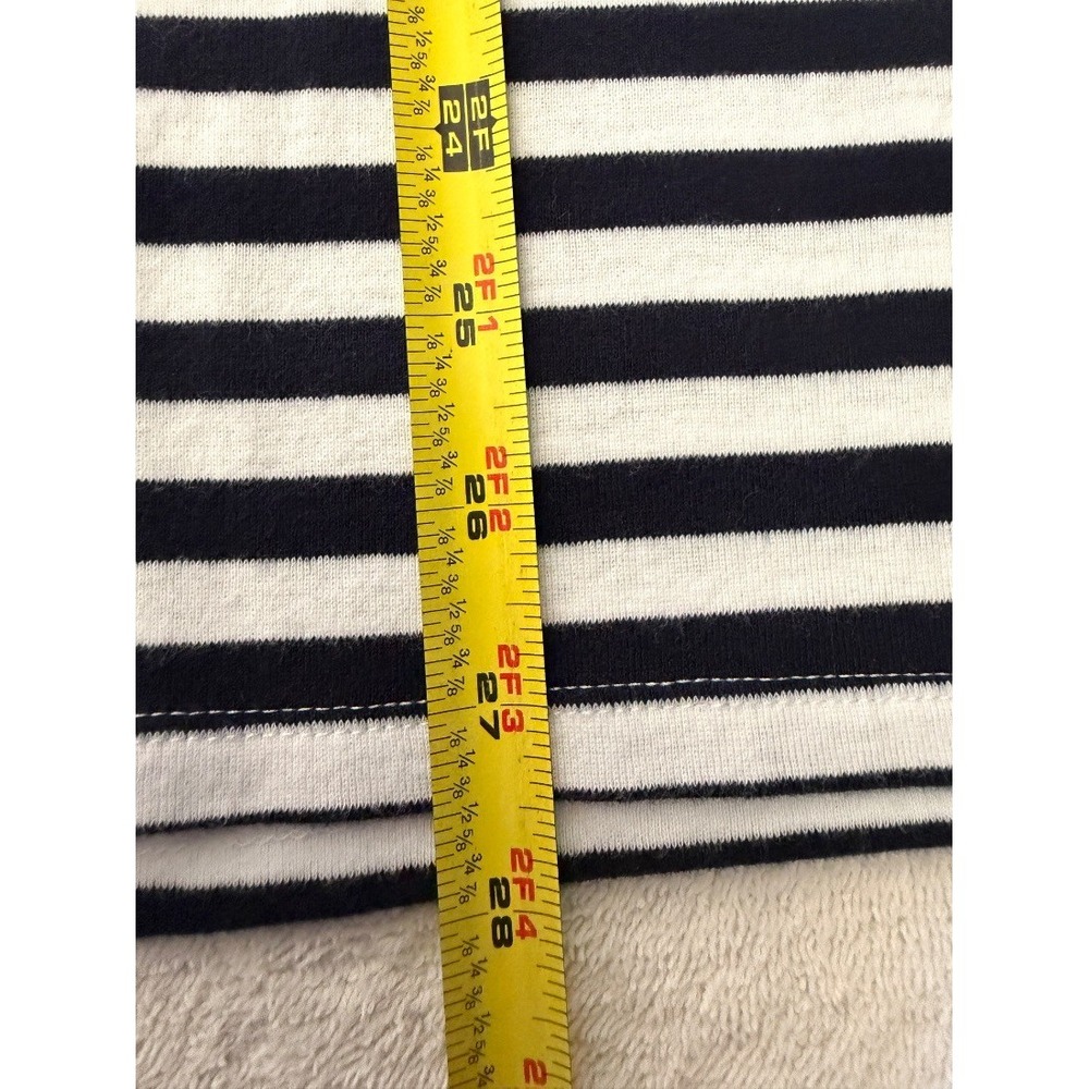 Croft Barrow Womens Plus Size 1X Classic Tee Navy White Stripe 100% Cotton Top - Picture 8 of 11